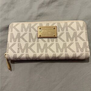 Michael Kors Beige and Gold Logo Wallet